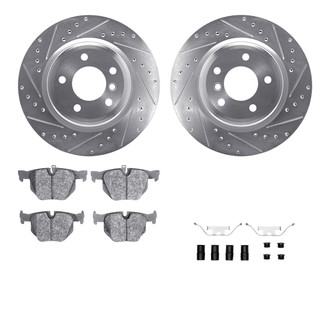 R1 Concepts® - Drilled and Slotted Rear Brake Kit with Performance Sport Pads