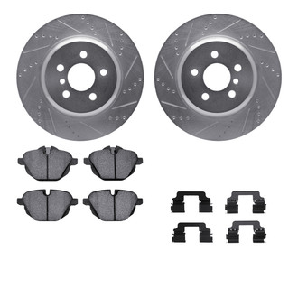 R1 Concepts® - Drilled and Slotted Rear Brake Kit with Performance Sport Pads