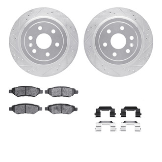 R1 Concepts® - Drilled and Slotted Rear Brake Kit with Performance Sport Pads