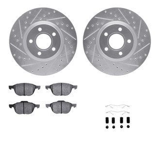 R1 Concepts® - Drilled and Slotted Front Brake Kit with Performance Sport Pads