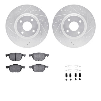 R1 Concepts® - Drilled and Slotted Front Brake Kit with Performance Sport Pads