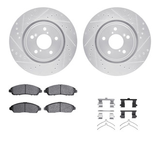 R1 Concepts® - Drilled and Slotted Front Brake Kit with Performance Sport Pads