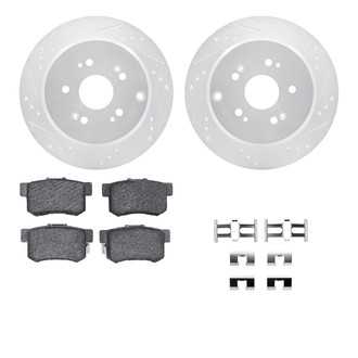 R1 Concepts® - Drilled and Slotted Rear Brake Kit with Performance Sport Pads