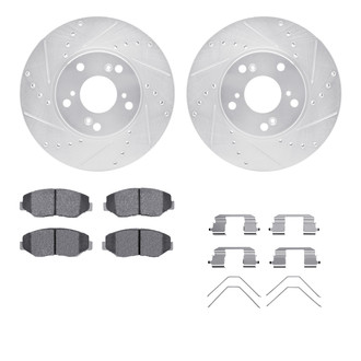R1 Concepts® - Drilled and Slotted Front Brake Kit with Performance Sport Pads