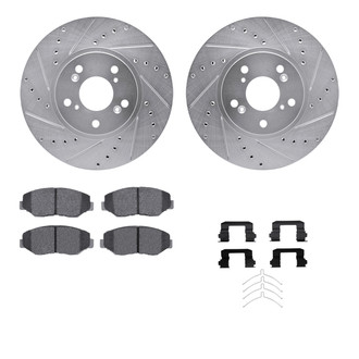 R1 Concepts® - Drilled and Slotted Front Brake Kit with Performance Sport Pads