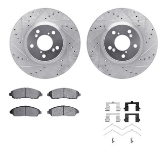 R1 Concepts® - Drilled and Slotted Front Brake Kit with Performance Sport Pads