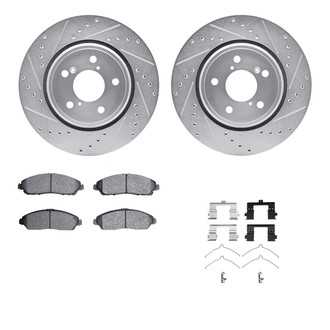 R1 Concepts® - Drilled and Slotted Front Brake Kit with Performance Sport Pads