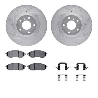 R1 Concepts® - Drilled and Slotted Front Brake Kit with Performance Sport Pads