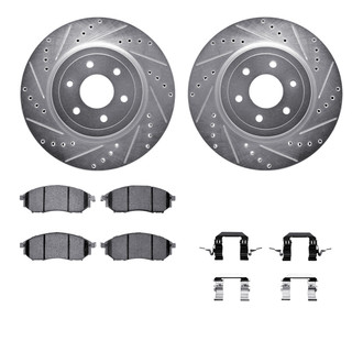 R1 Concepts® - Drilled and Slotted Front Brake Kit with Performance Sport Pads