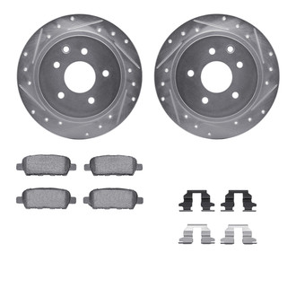 R1 Concepts® - Drilled and Slotted Rear Brake Kit with Performance Sport Pads