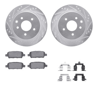 R1 Concepts® - Drilled and Slotted Rear Brake Kit with Performance Sport Pads