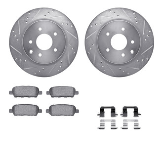 R1 Concepts® - Drilled and Slotted Rear Brake Kit with Performance Sport Pads