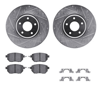 R1 Concepts® - Drilled and Slotted Front Brake Kit with Performance Sport Pads