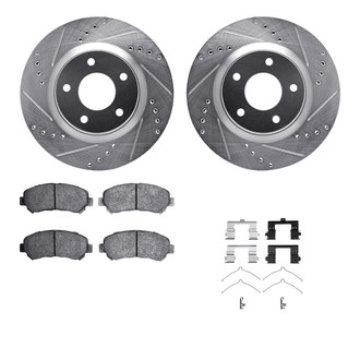 R1 Concepts® - Drilled and Slotted Front Brake Kit with Performance Sport Pads