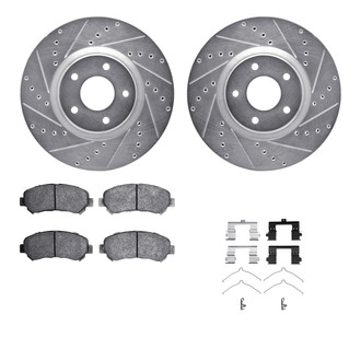 R1 Concepts® - Drilled and Slotted Front Brake Kit with Performance Sport Pads