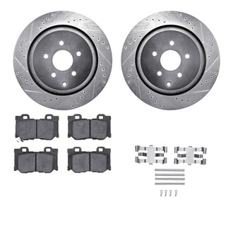 R1 Concepts® - Drilled and Slotted Rear Brake Kit with Performance Sport Pads