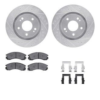 R1 Concepts® - Drilled and Slotted Front Brake Kit with Performance Sport Pads