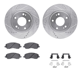 R1 Concepts® - Drilled and Slotted Front Brake Kit with Performance Sport Pads