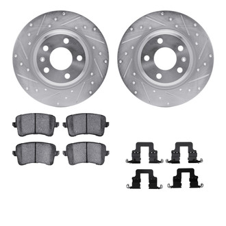 R1 Concepts® - Drilled and Slotted Rear Brake Kit with Performance Sport Pads