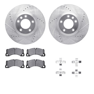 R1 Concepts® - Drilled and Slotted Front Brake Kit with Performance Sport Pads
