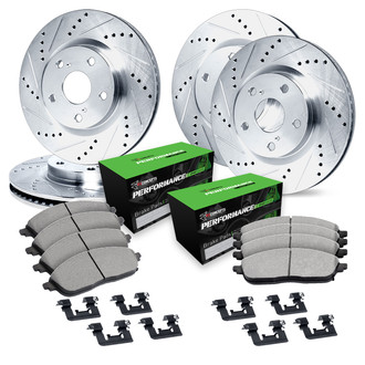 R1 Concepts® - Drilled and Slotted Brake Kit with Performance Sport Pads