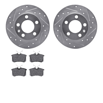 R1 Concepts® - Drilled and Slotted Rear Brake Kit with Performance Sport Pads