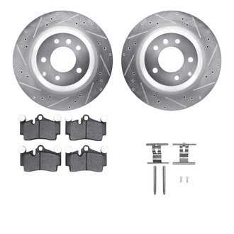 R1 Concepts® - Drilled and Slotted Rear Brake Kit with Euro Ceramic Pads