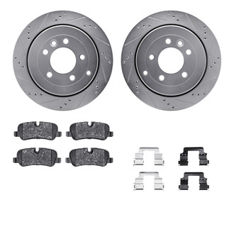 R1 Concepts® - Drilled and Slotted Rear Brake Kit with Euro Ceramic Pads