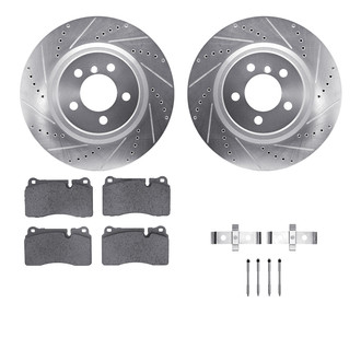 R1 Concepts® - Drilled and Slotted Front Brake Kit with Euro Ceramic Pads