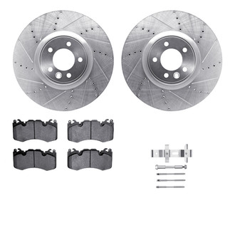 R1 Concepts® - Drilled and Slotted Front Brake Kit with Euro Ceramic Pads