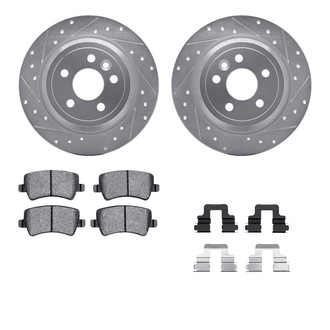 R1 Concepts® - Drilled and Slotted Rear Brake Kit with Euro Ceramic Pads