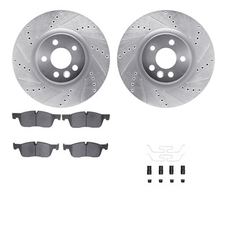R1 Concepts® - Drilled and Slotted Front Brake Kit with Euro Ceramic Pads