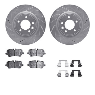 R1 Concepts® - Drilled and Slotted Rear Brake Kit with Euro Ceramic Pads