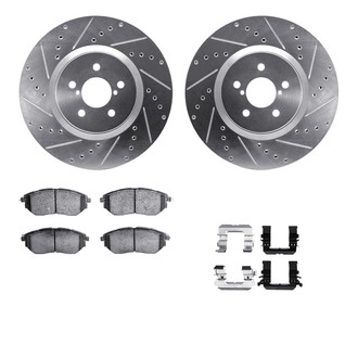 R1 Concepts® - Drilled and Slotted Front Brake Kit with Euro Ceramic Pads