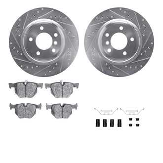 R1 Concepts® - Drilled and Slotted Rear Brake Kit with Euro Ceramic Pads