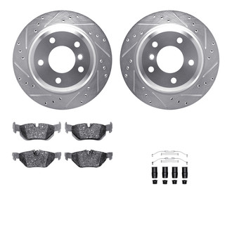 R1 Concepts® - Drilled and Slotted Rear Brake Kit with Euro Ceramic Pads