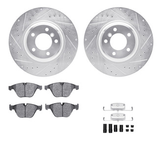 R1 Concepts® - Drilled and Slotted Front Brake Kit with Euro Ceramic Pads