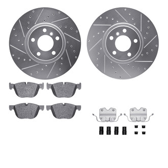 R1 Concepts® - Drilled and Slotted Front Brake Kit with Euro Ceramic Pads