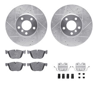 R1 Concepts® - Drilled and Slotted Front Brake Kit with Euro Ceramic Pads