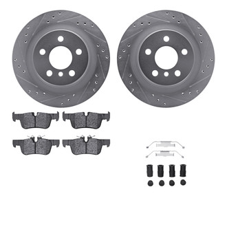 R1 Concepts® - Drilled and Slotted Rear Brake Kit with Euro Ceramic Pads