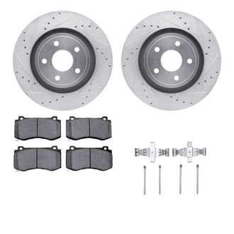 R1 Concepts® - Drilled and Slotted Front Brake Kit with Euro Ceramic Pads