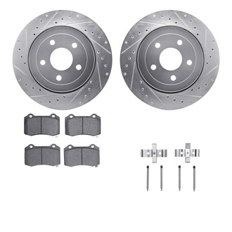R1 Concepts® - Drilled and Slotted Rear Brake Kit with Euro Ceramic Pads
