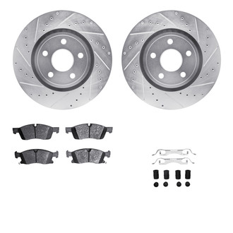 R1 Concepts® - Drilled and Slotted Front Brake Kit with Euro Ceramic Pads