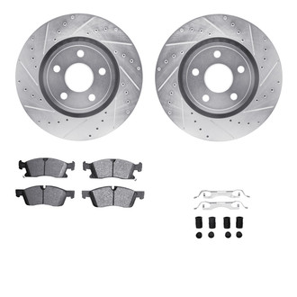R1 Concepts® - Drilled and Slotted Front Brake Kit with Euro Ceramic Pads