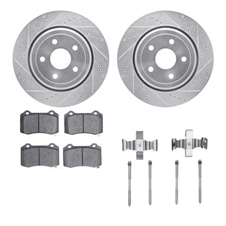 R1 Concepts® - Drilled and Slotted Rear Brake Kit with Euro Ceramic Pads