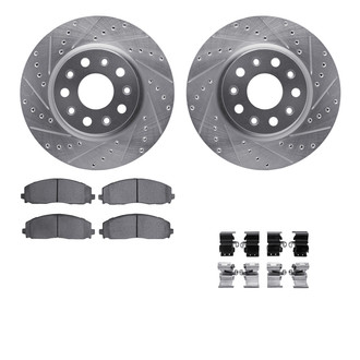 R1 Concepts® - Drilled and Slotted Front Brake Kit with Euro Ceramic Pads