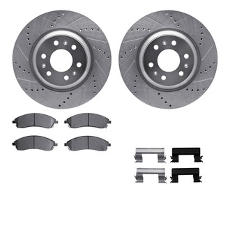 R1 Concepts® - Drilled and Slotted Front Brake Kit with Euro Ceramic Pads