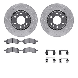R1 Concepts® - Drilled and Slotted Front Brake Kit with Euro Ceramic Pads