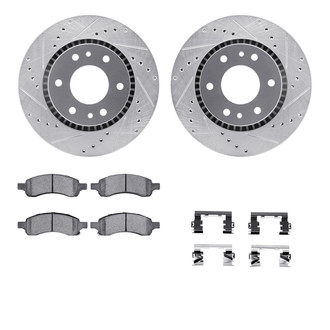 R1 Concepts® - Drilled and Slotted Front Brake Kit with Euro Ceramic Pads