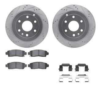 R1 Concepts® - Drilled and Slotted Rear Brake Kit with Euro Ceramic Pads